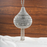 Silver Embellished Shankh Shaped Potli Clutch