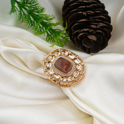 Royal Oval Brown CZ Statement Ring