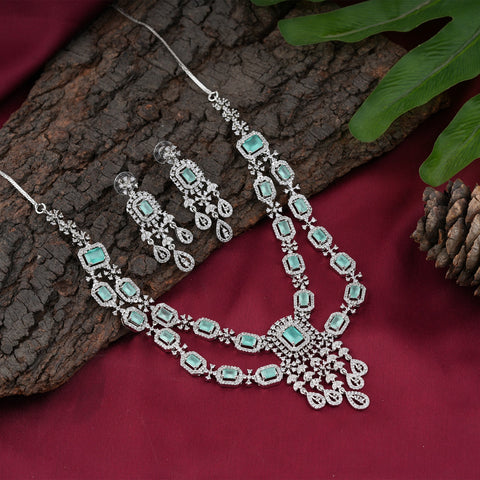 Royal Mint Green Layered Necklace Set