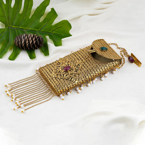 Designer Pearl Hanging Mobile Cover Bag