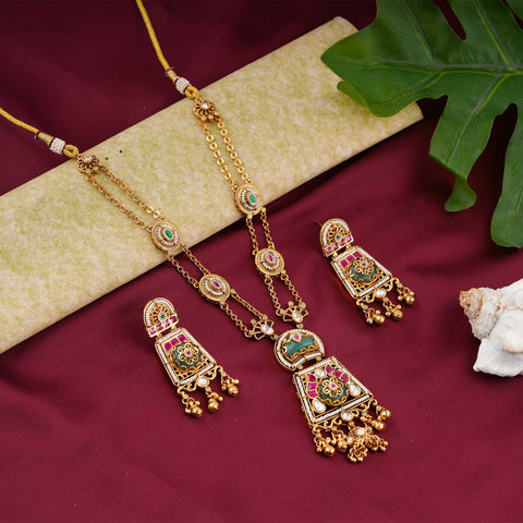 Designer Multi Color Kundan Long Set