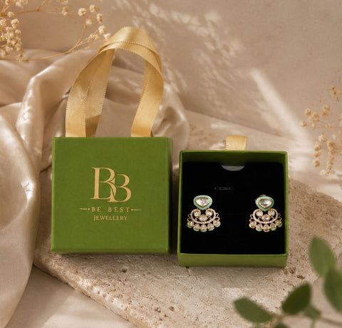 Luxury Mint Green Kundan Studs